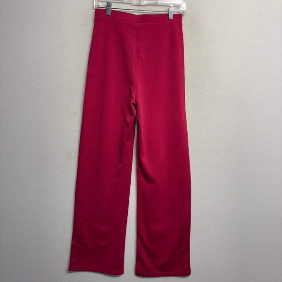 Suzanne Betro SBetro Fuscia Hot Pink Pull On Pants M Flare Wide Leg - Picture 2 of 6